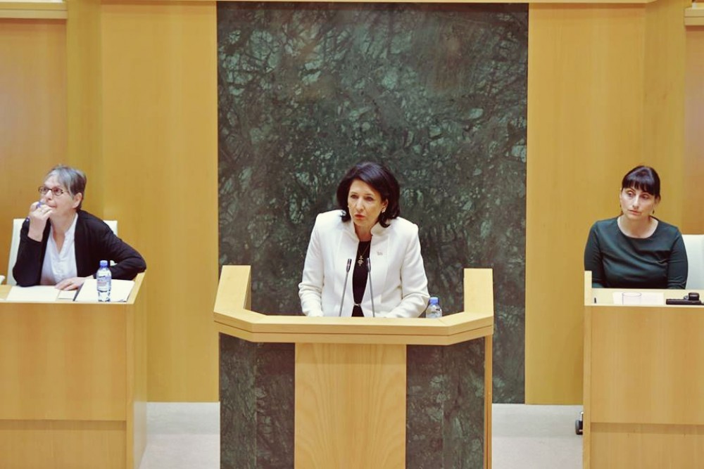 საქართველოს პარლამენტში პრეზიდენტს მოუსმინეს