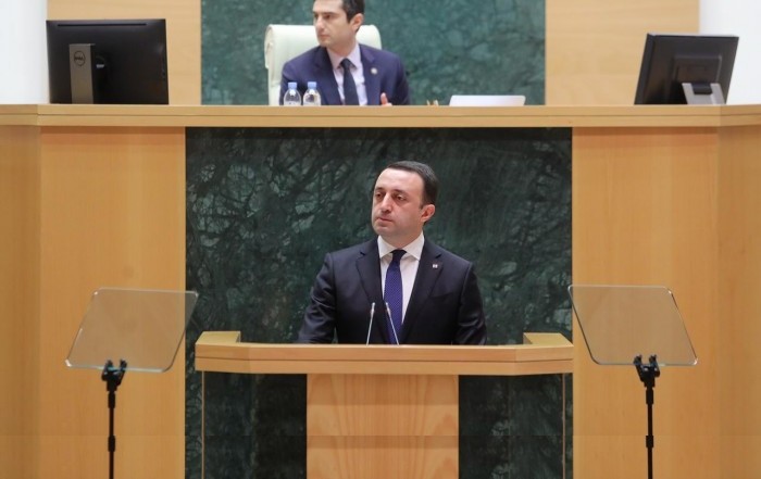 დავით გაბაიძე პრემიერ-მინისტრის ანგარიშის წარდგენას დაესწრო