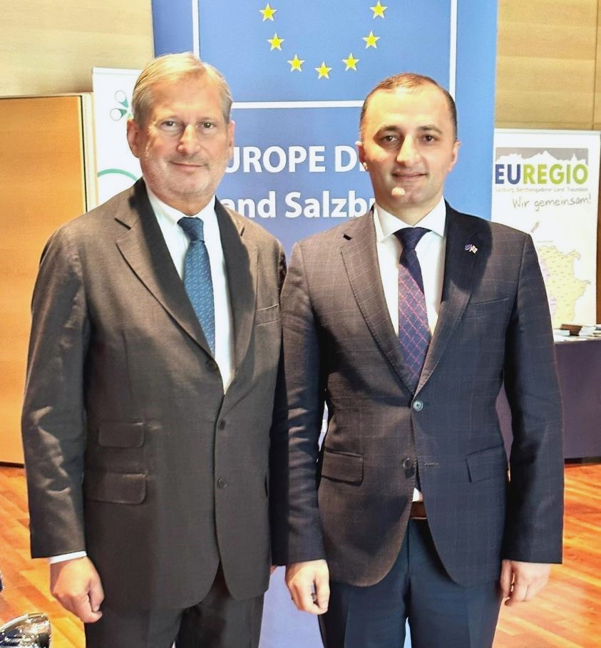 დავით გაბაიძე, ზალცბურგში ვიზიტის ფარგლებში, ევროკომისარ იოჰანეს ჰანსს შეხვდა