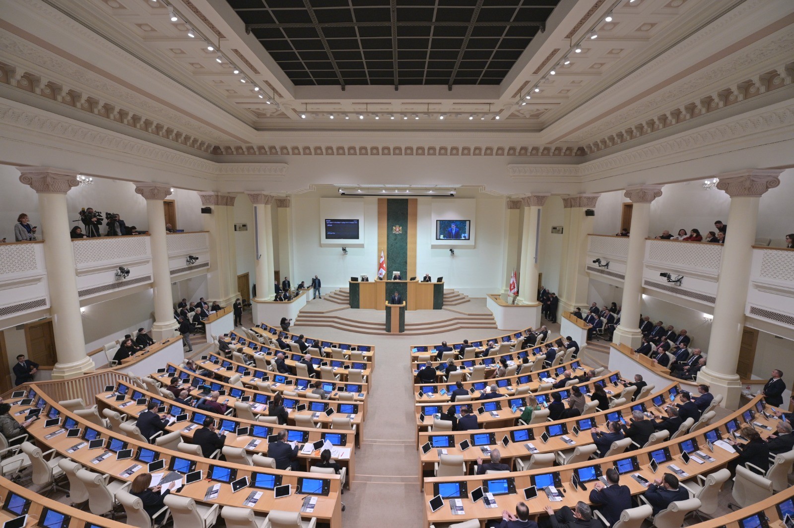 დავით გაბაიძე და თორნიკე რიჟვაძე საქართველოს პარლამენტის პლენარულ სხდომას დაესწრნენ