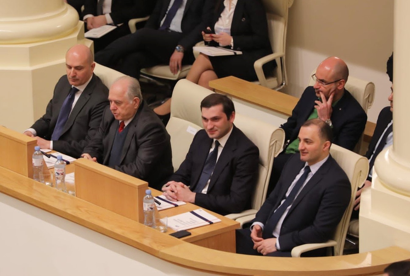 დავით გაბაიძე პარლამენტის თავმჯდომარის ყოველწლიურ ანგარიშს დაესწრო