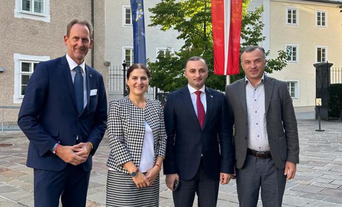 დავით გაბაიძე, ზალცბურგში ვიზიტის ფარგლებში, ევროკომისარ იოჰანეს ჰანსს შეხვდა