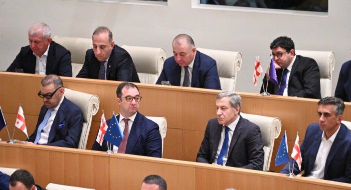 დავით გაბაიძე, პარლამენტში, პრემიერ-მინისტრის ანგარიშის მოსმენას დაესწრო