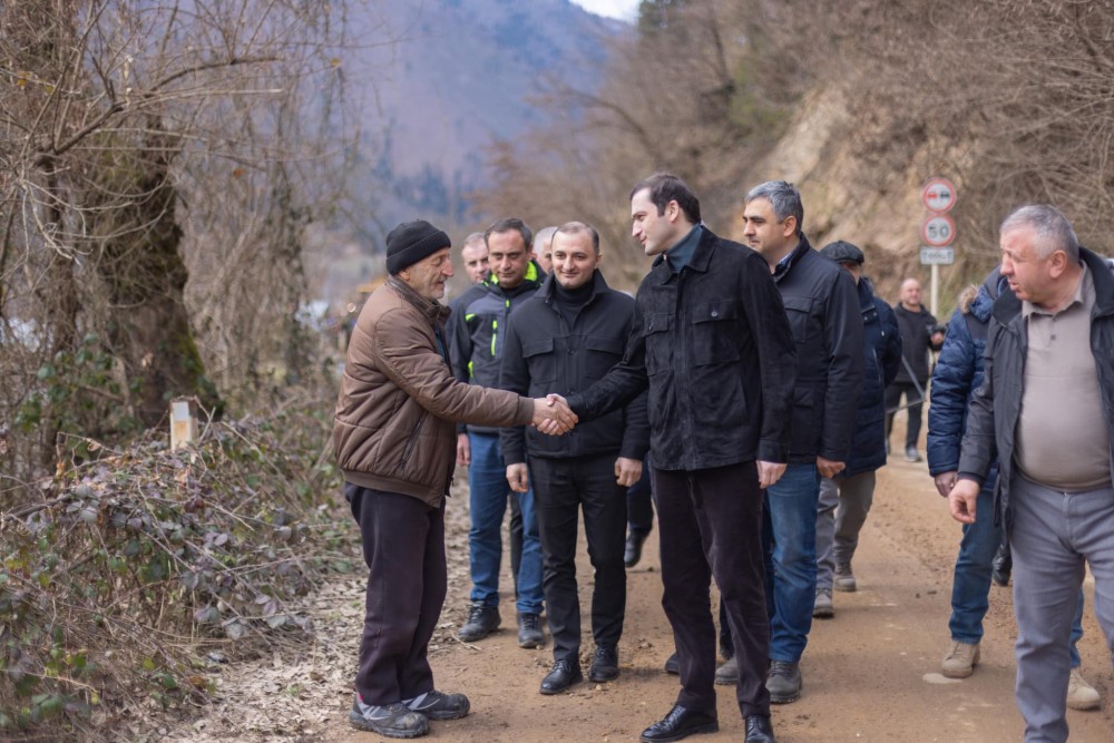 დავით გაბაიძე და თორნიკე რიჟვაძე, ხელისუფლების წარმომადგენლებთან ერთად, მაღალმთიან აჭარაში მეწყრის შედეგად დაზიანებული ინფრასტრუქტურის აღდგენით სამუშაოებს გაეცნენ