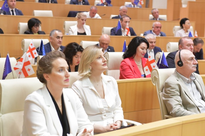 დავით გაბაიძე, პარლამენტში, პრემიერ-მინისტრის ანგარიშის მოსმენას დაესწრო